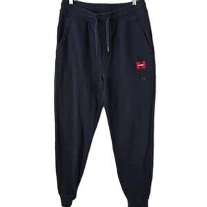 HUGO by Hugo Boss Men’s Joggers Sweatpants Medium Navy Blue Red Logo Embroidered